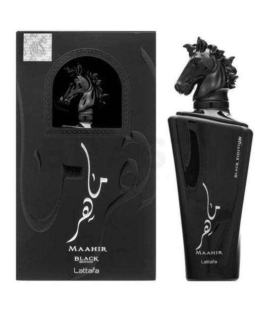 Lattafa Perfumes Maahir Black Edition for Unisex Eau de Parfum Spray, 3.4 Ounce